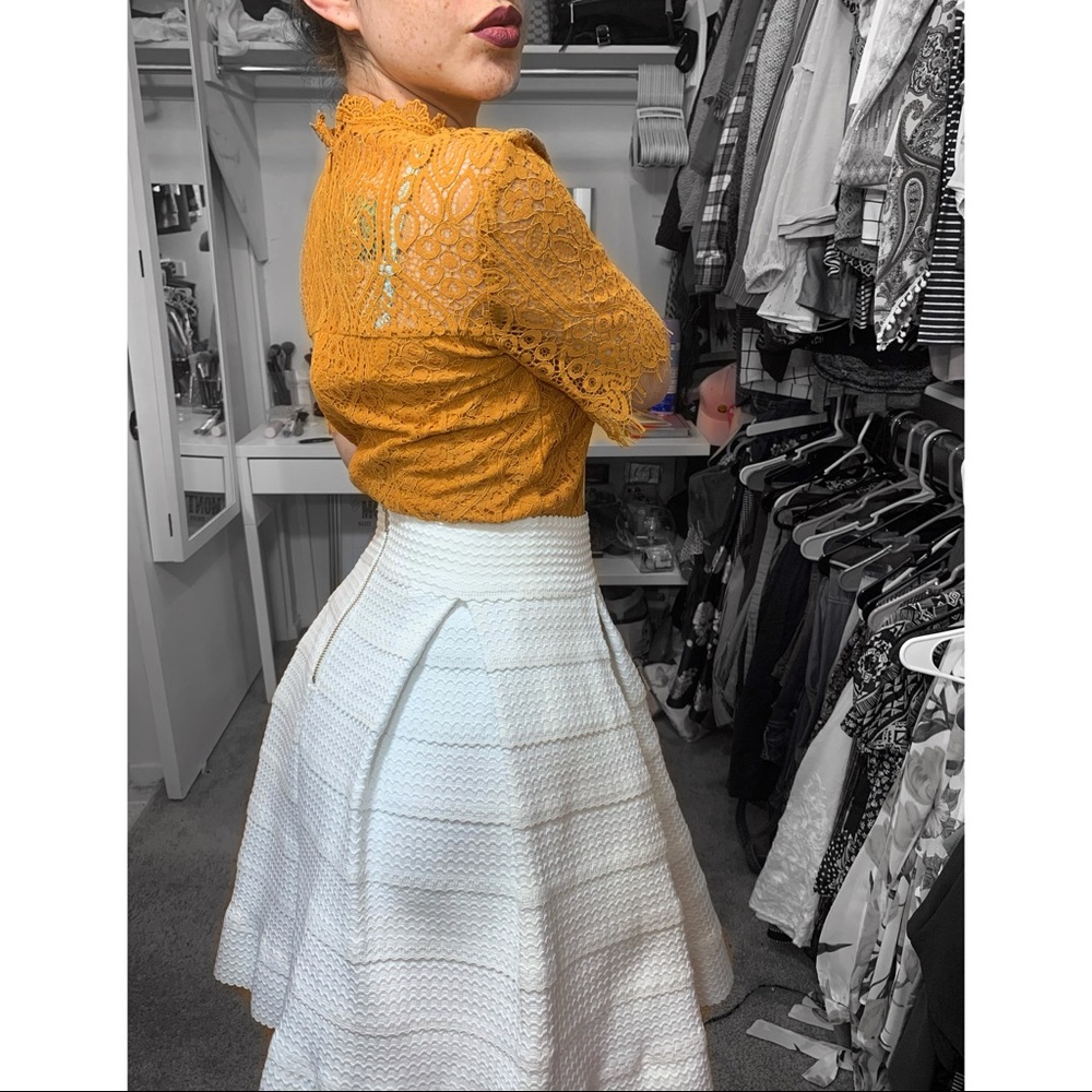 White skater skirt